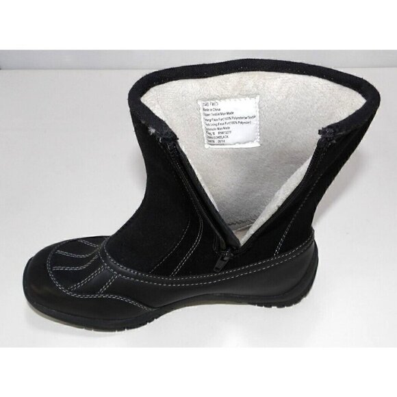 CROFT & BARROW woman's winter black zip up ankle boots 7M man made materials NEW - Picture 2 of 9